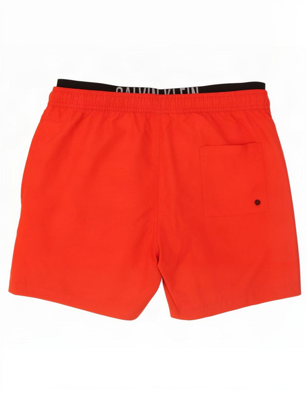 Calvin Klein Short de bain graphique pour homme Large Rouge Colorblock