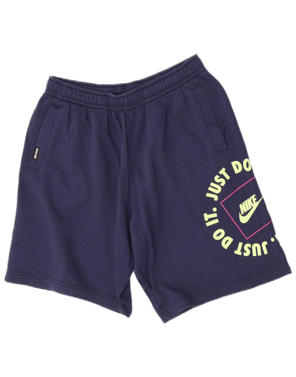 Short de sport Nike Graphic Regular pour homme en coton bleu marine moyen