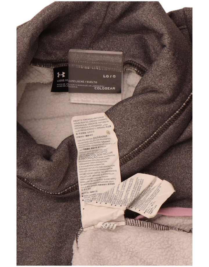 UNDER ARMOUR Sweat-shirt graphique Cold Gear pour femme UK 16 Large Gris