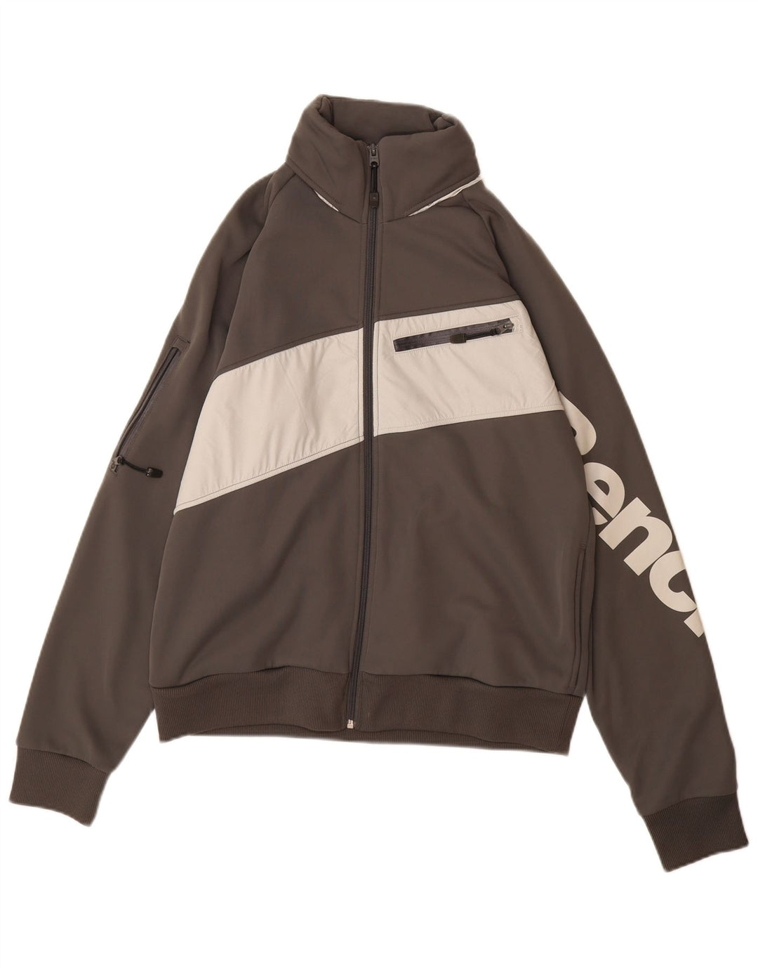 BENCH Veste de Survêtement Graphique pour Homme Grand Gris Colorblock Polyester