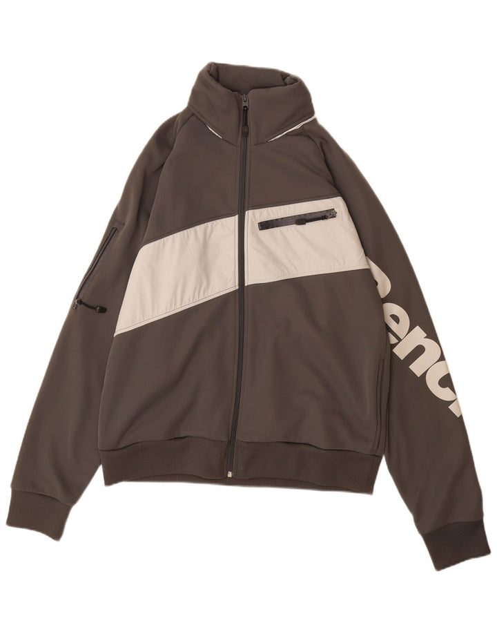 BENCH Veste de Survêtement Graphique pour Homme Grand Gris Colorblock Polyester