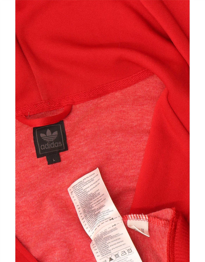 Adidas Pull à capuche zippé pour homme Grand polyester rouge
