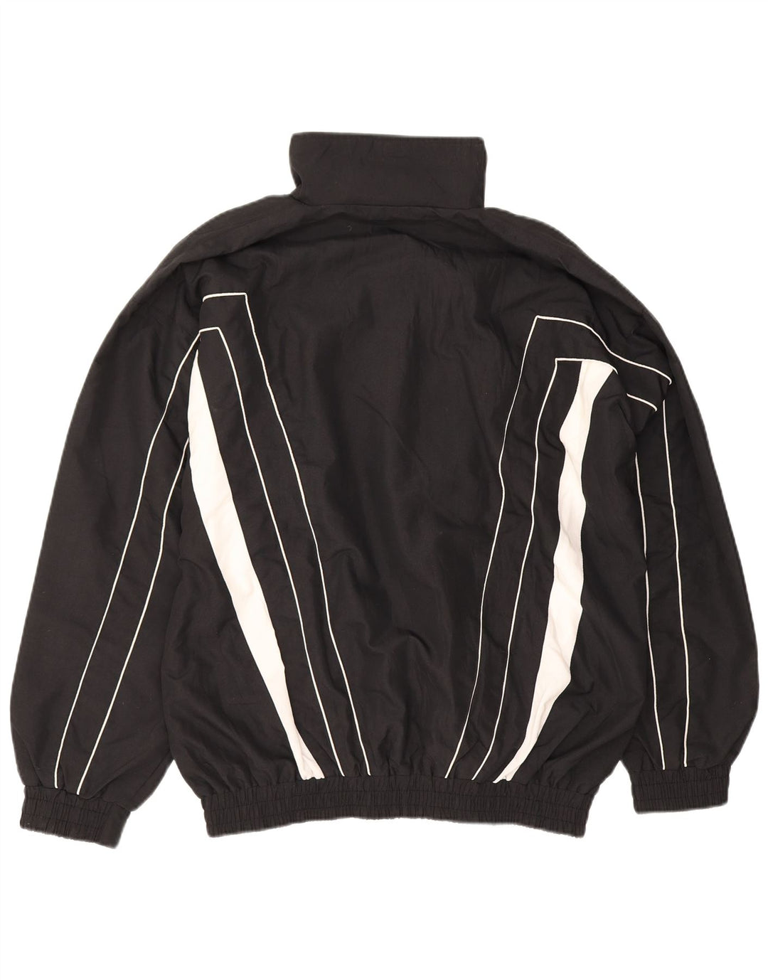 vintage Mens Survêtement Top Veste Grand Noir Colourblock Polyester