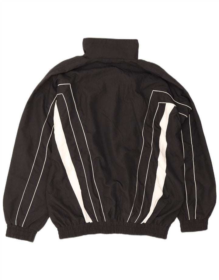 vintage Mens Survêtement Top Veste Grand Noir Colourblock Polyester