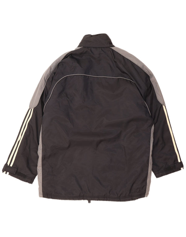 Adidas Veste coupe-vent à capuche pour homme UK 40/42 Noir moyen Colourblock