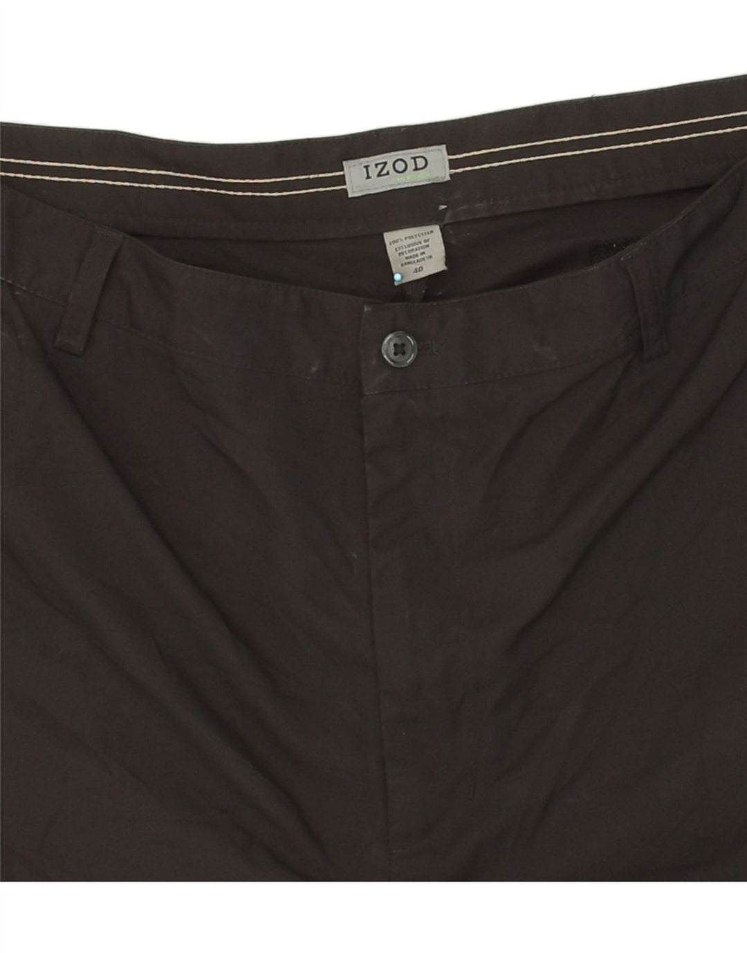 IZOD Mens Chino Shorts W40 XL Black Polyester Vintage Izod and Second-Hand Izod from Messina Hembry 