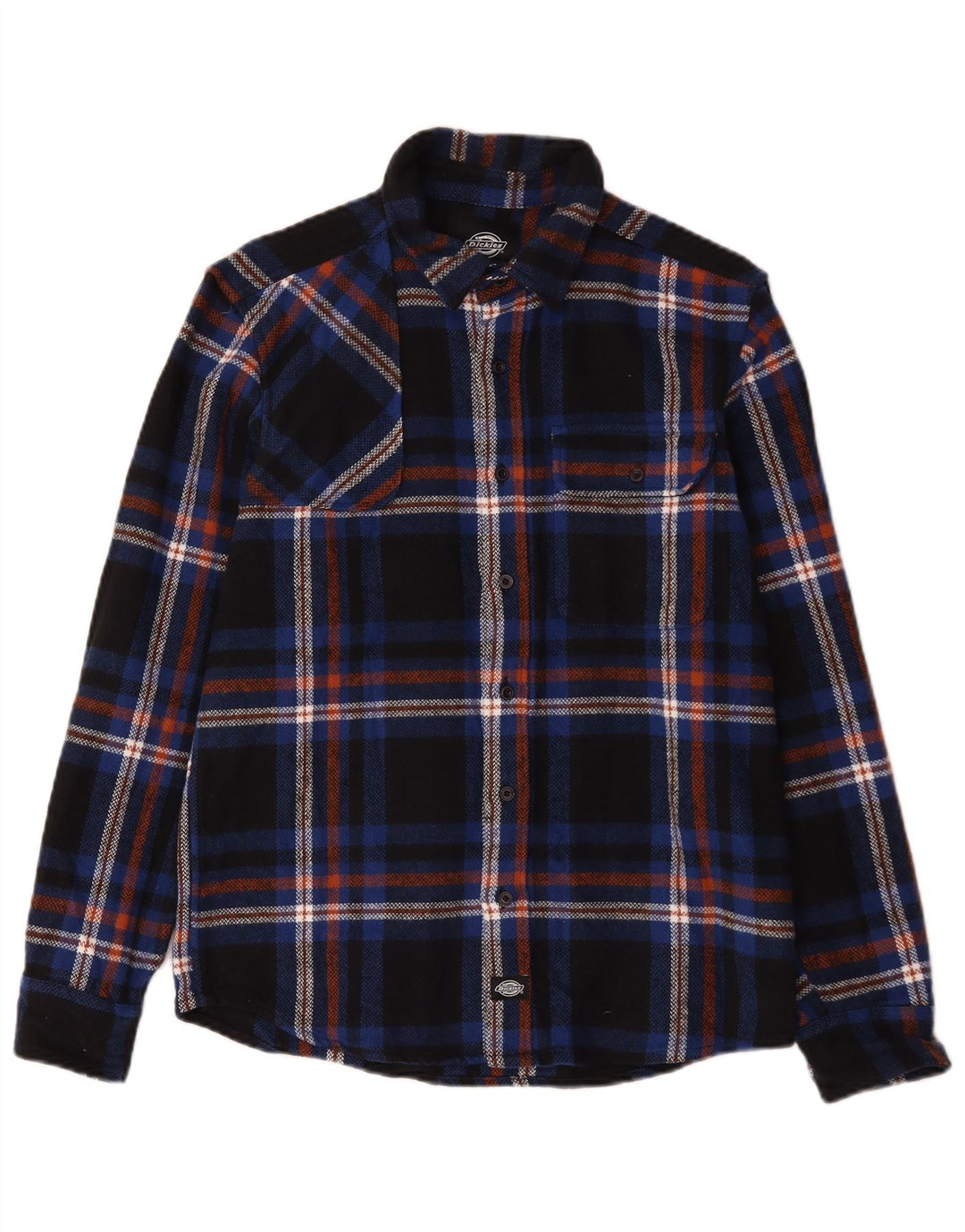 Chemise en flanelle pour hommes Dickies, taille S, motif à carreaux bleu marine, en coton