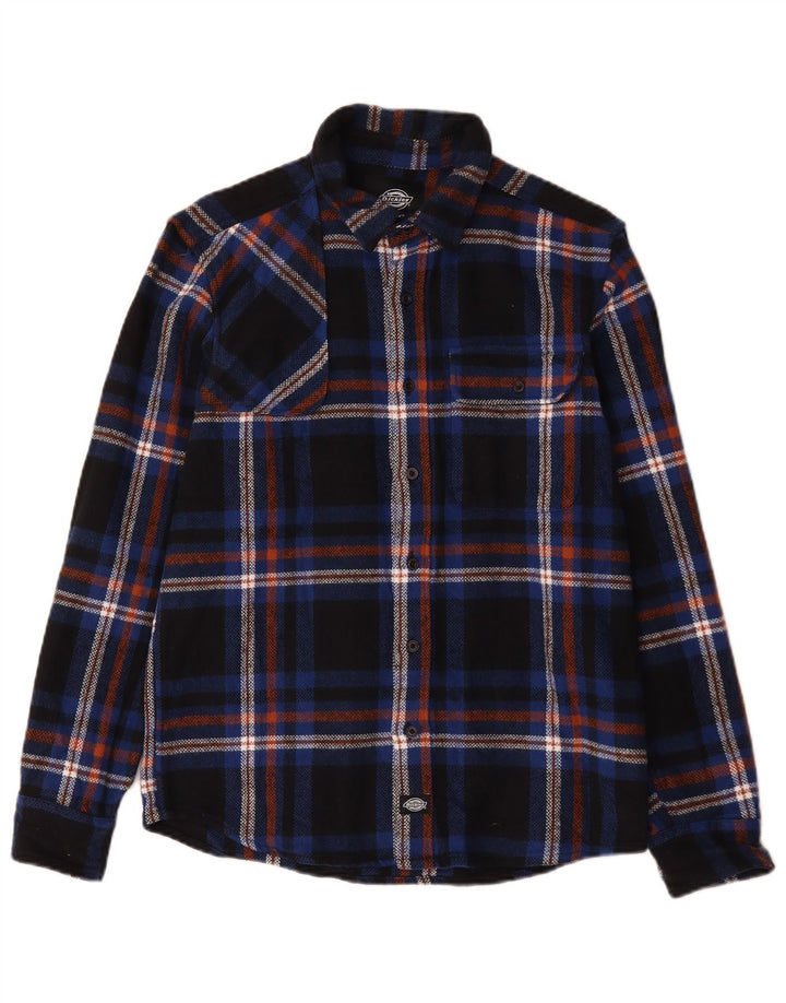 Chemise en flanelle pour hommes Dickies, taille S, motif à carreaux bleu marine, en coton