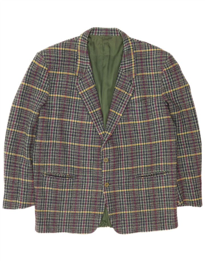 Cerruti 1881 Veste Blazer 2 Boutons Homme UK 42 XL Laine à Carreaux Multicolore