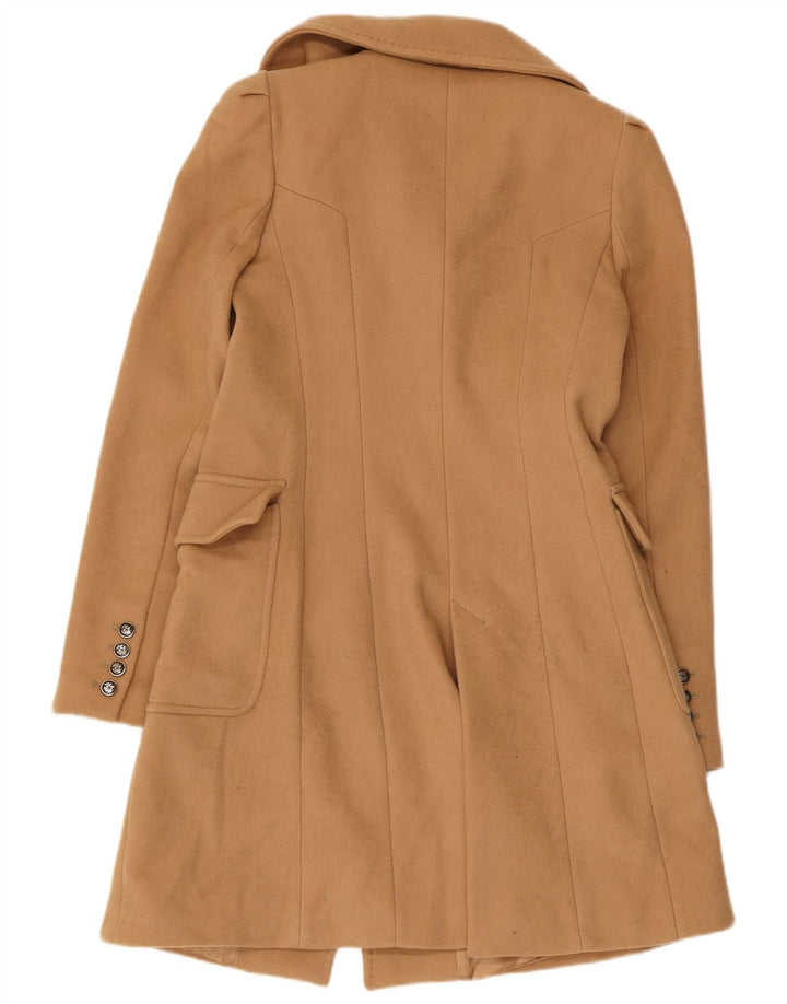 Zara Manteau croisé pour femme UK 12 Laine marron moyen