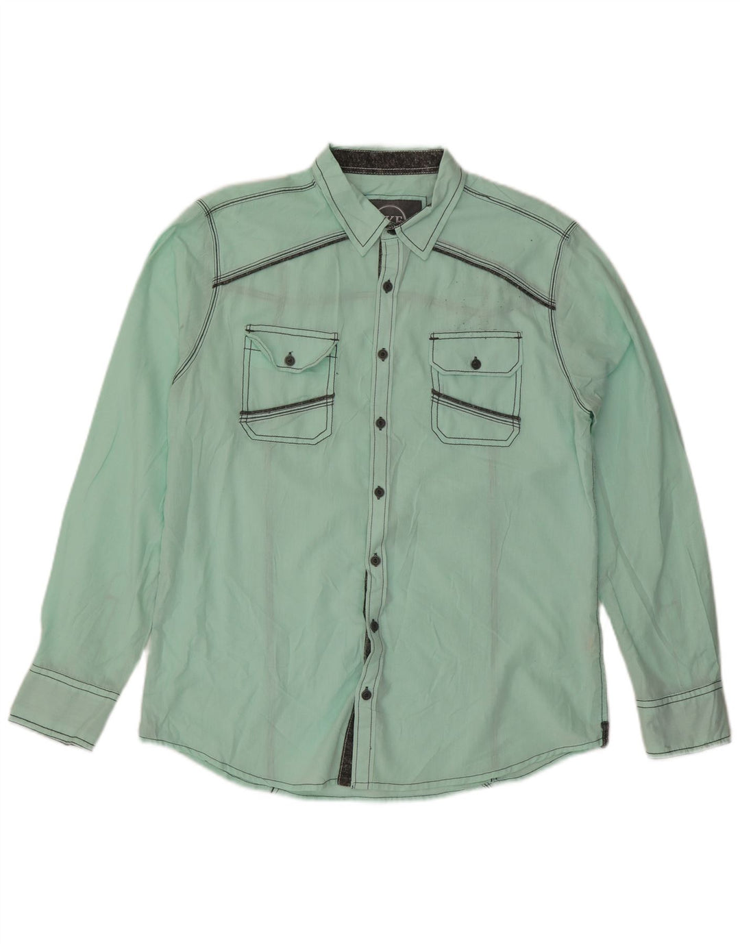 BKE Chemise coupe standard pour homme en coton vert grand