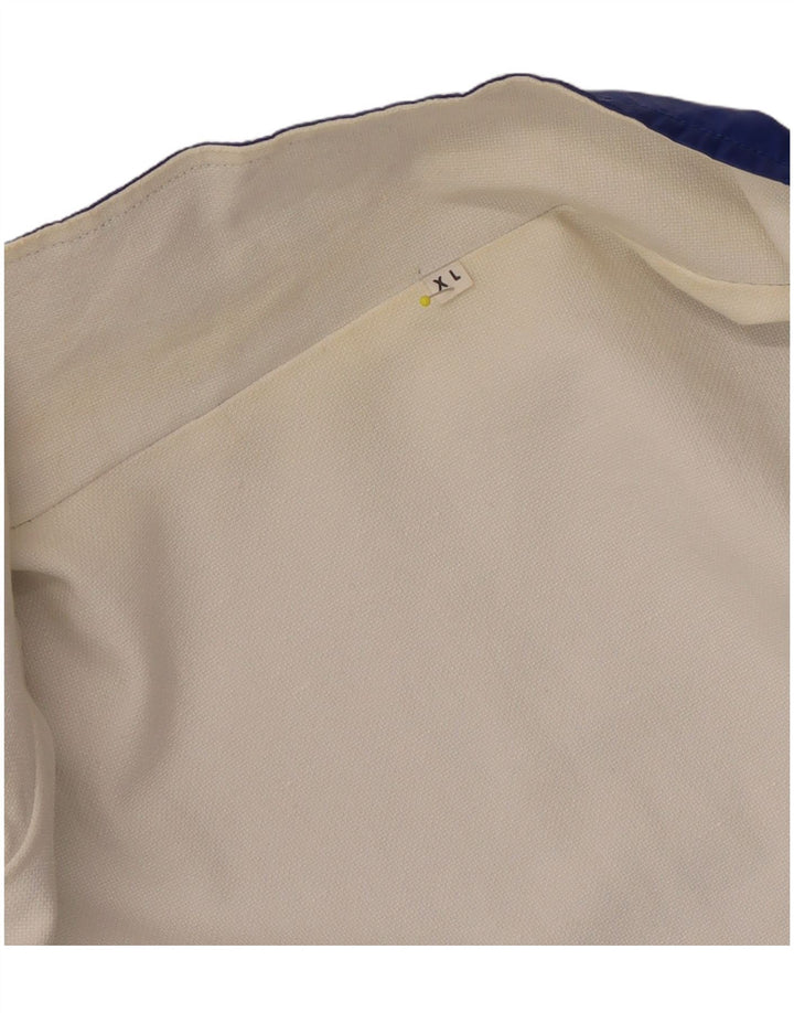 vintage Mens Graphic Survêtement Top Veste XL Bleu Colorblock