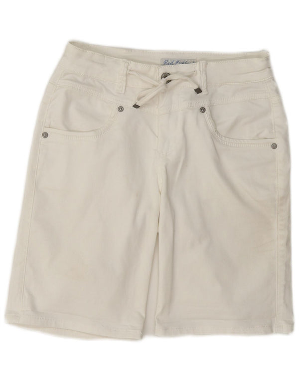 Short décontracté pour femmes à boutons rouges EU 36 petit W27 coton blanc