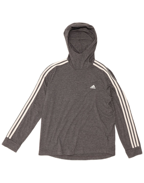 Adidas Climalite Haut à capuche à manches longues pour femme Gris moyen UK 12/14