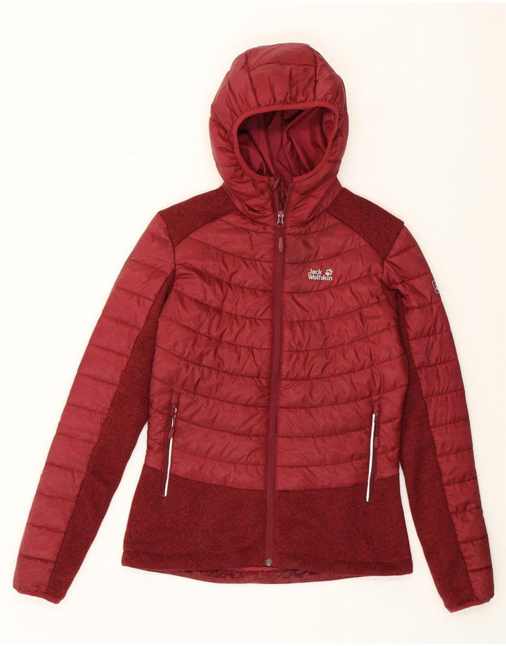 JACK WOLFSKIN Veste matelassée pour femme UK 8/10 Small Burgundy Colourblock