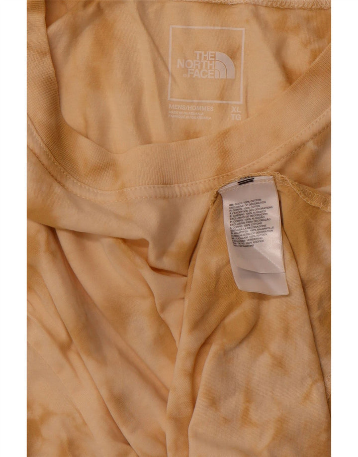THE NORTH FACE T-Shirt Homme Top XL Marron Tie Dye Coton