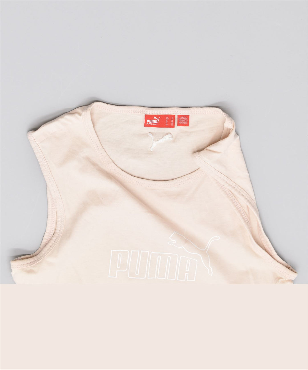 PUMA Débardeur graphique pour femme UK 10 Small Blanc cassé en coton