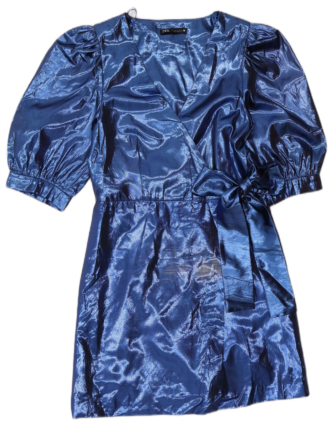 Zara Robe trapèze pour femme UK 8 Small Bleu Polyester