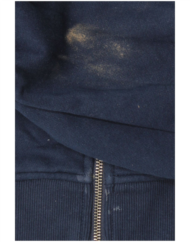 TOMMY HILFIGER Pull à capuche zippé pour homme Petit coton bleu marine