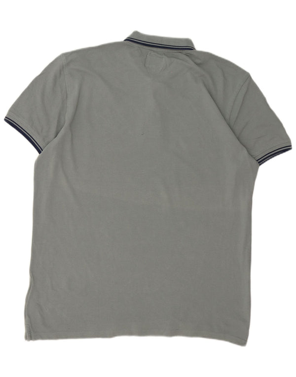 Henry Cottons Mens Regular Fit Polo Shirt XL Grey Striped Cotton