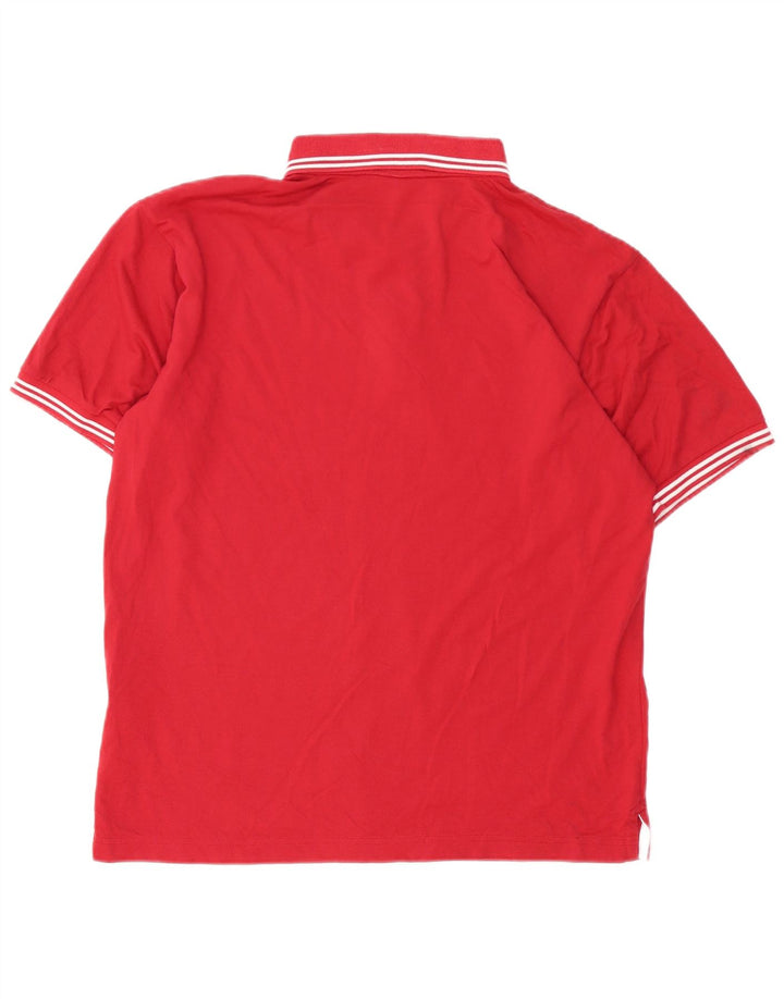 CHAMPION Polo Homme Large Rouge Rayé Coton