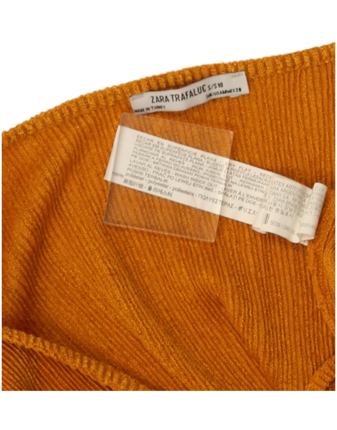 Zara Womens Trafaluc Crop Batwing Blouse Top UK 14 Orange Moyen Polyester