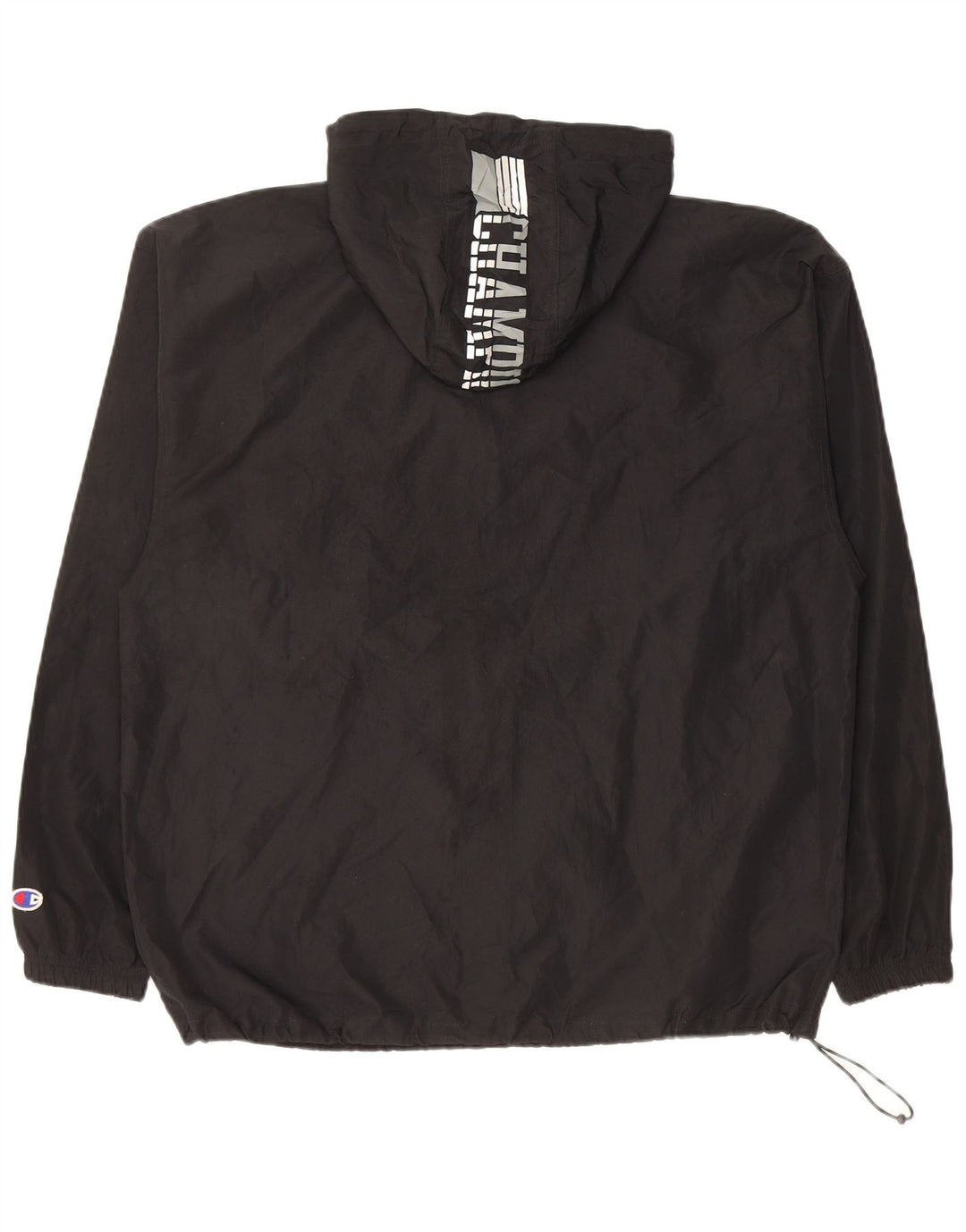 Champion Veste de pluie graphique pour homme UK 40 Large Noir Polyester