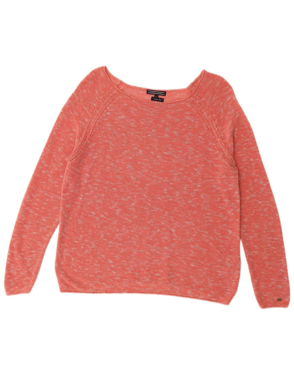 Tommy Hilfiger Pull col bateau pour femme UK 14 Rose moyen moucheté