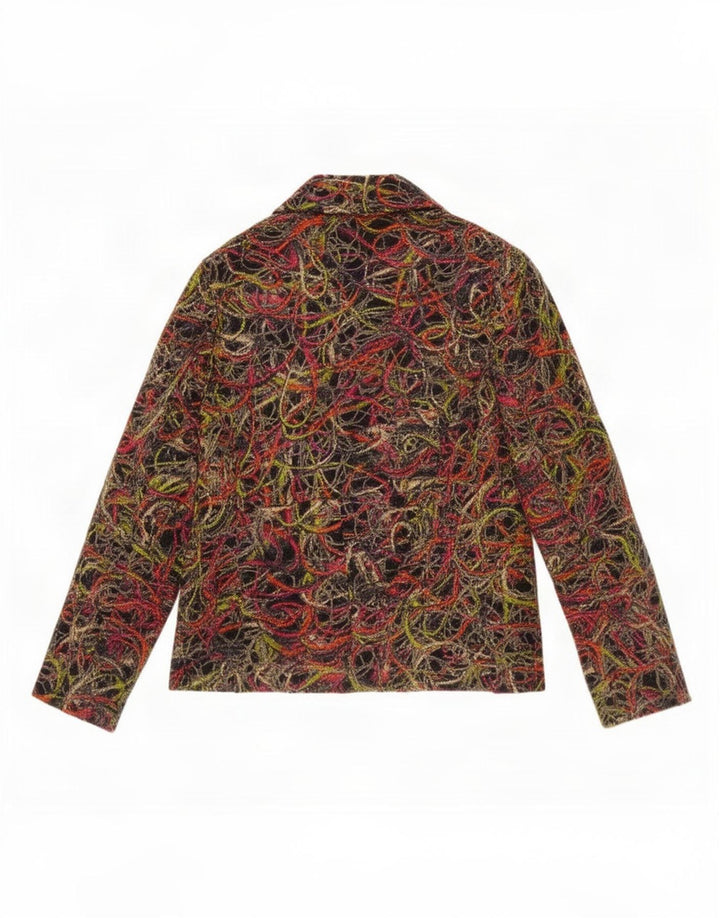 Gai Mattiolo Veste Blazer à Motif Abstrait pour Femme UK 14 Moyen Multicolore