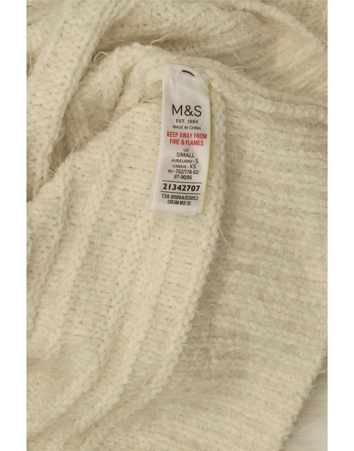 Marks & Spencer Pull à col roulé pour femme UK 10 Small Blanc cassé