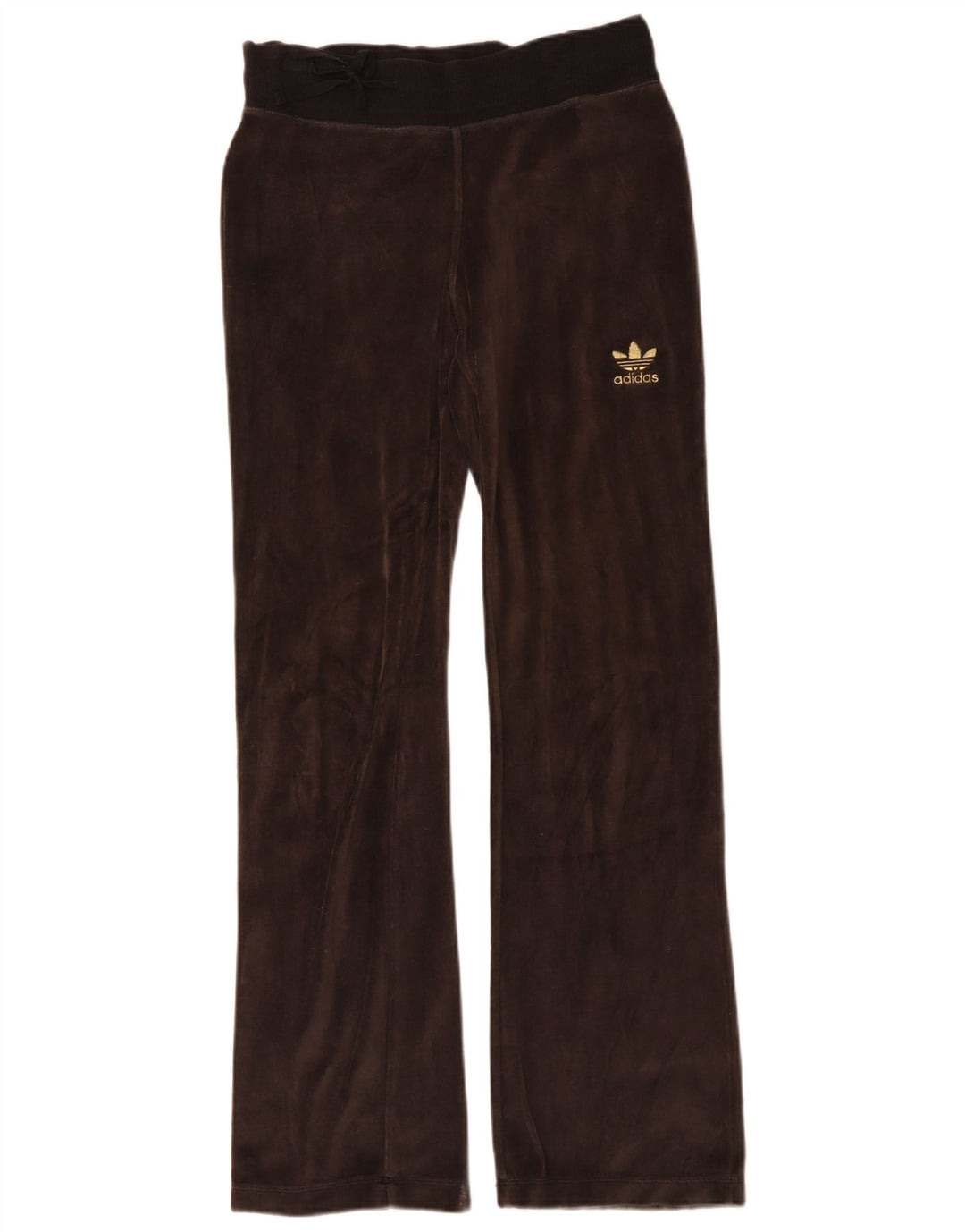 ADIDAS Pantalon de survêtement en velours pour femme EU 42 Marron moyen Coton