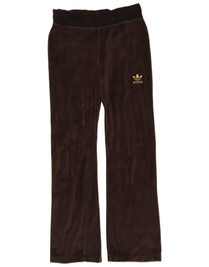 ADIDAS Pantalon de survêtement en velours pour femme EU 42 Marron moyen Coton