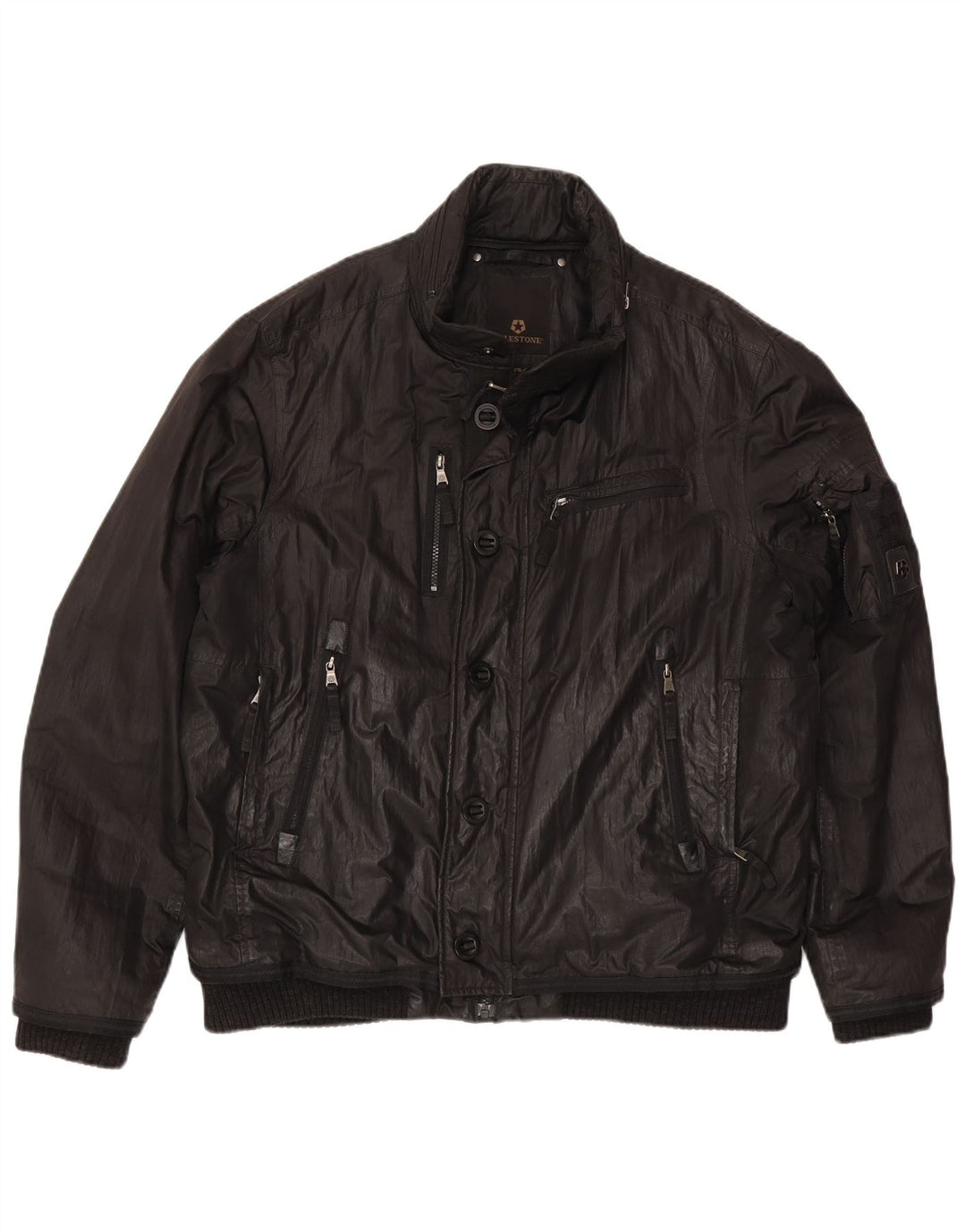 Milestone Veste Bomber à Capuche Homme UK 44 2XL Noir Polyester