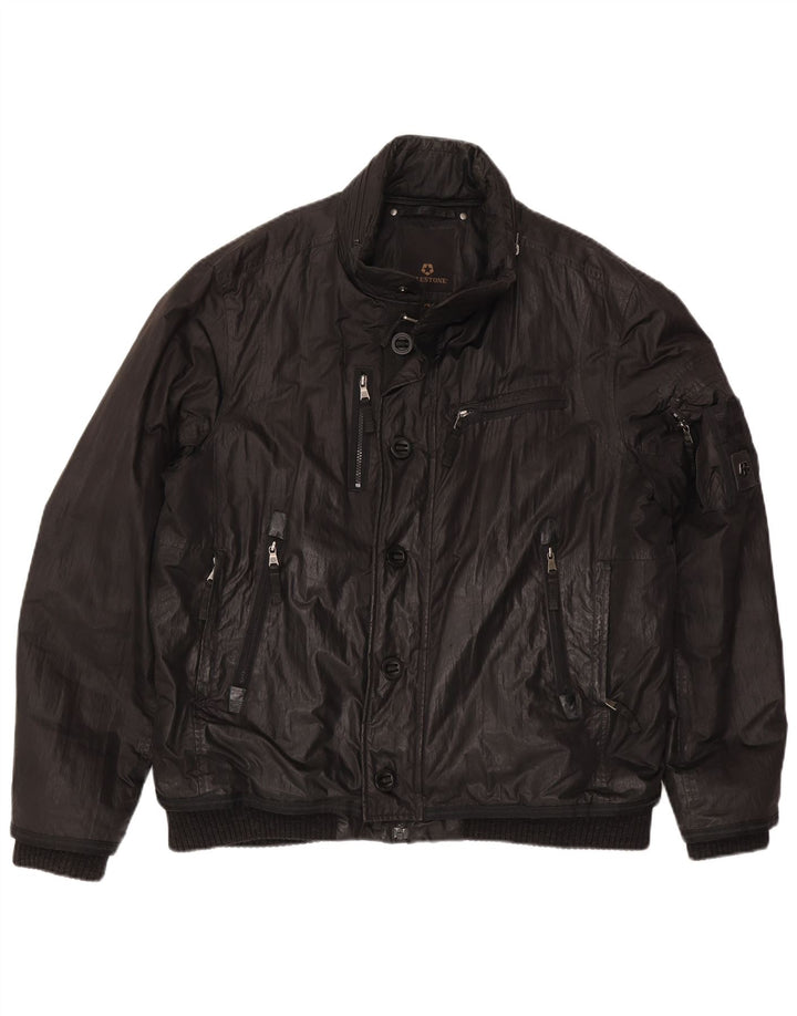 Milestone Veste Bomber à Capuche Homme UK 44 2XL Noir Polyester