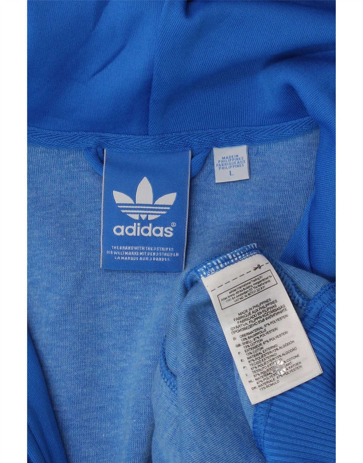 Adidas Pull à capuche zippé pour homme Grand Bleu Polyester