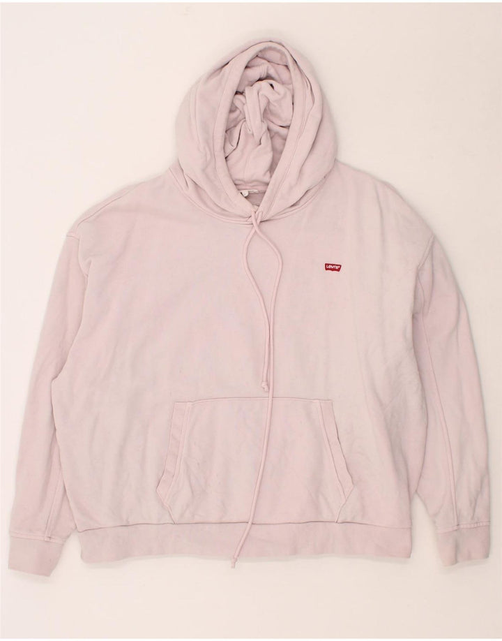 LEVI'S Womens Oversized Hoodie Jumper UK 16 Large Purple Vintage Levi's and Second-Hand Levi's from Messina Hembry 