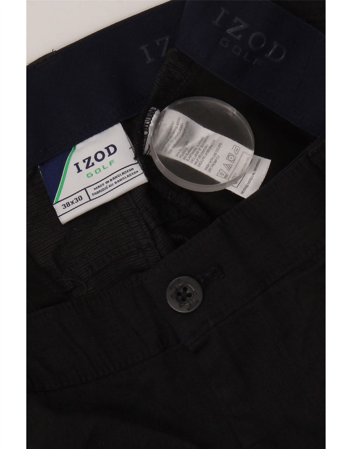 Izod Pantalon décontracté droit pour homme W38 L26 Noir Polyester