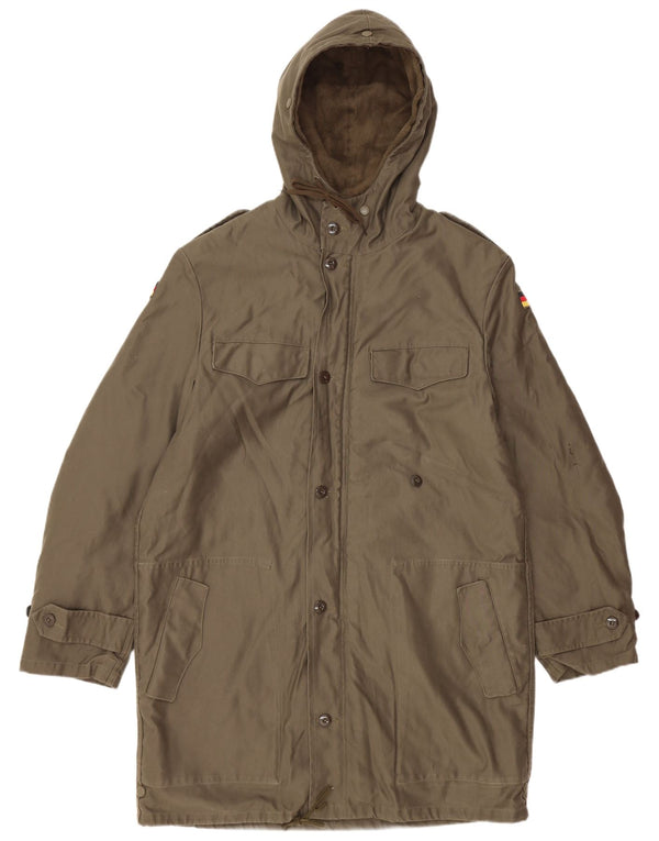 Veste Parka Militaire À Capuchon Vintage Homme UK 38 Kaki Moyen