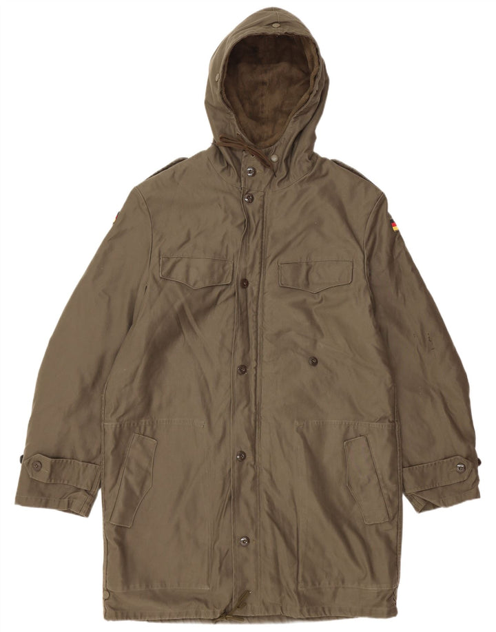 Veste Parka Militaire À Capuchon Vintage Homme UK 38 Kaki Moyen