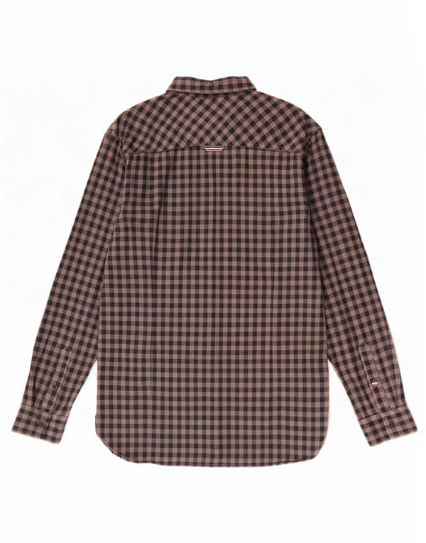 Tommy Hilfiger Chemise slim en flanelle pour homme en coton vichy gris Taille L