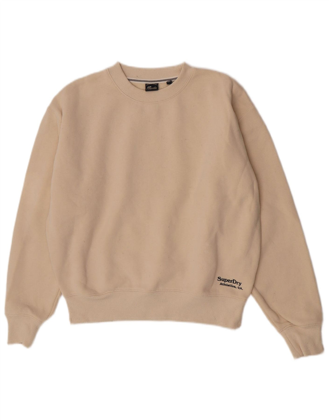 Superdry Sweat-shirt surdimensionné pour femme UK 8 Petit coton beige