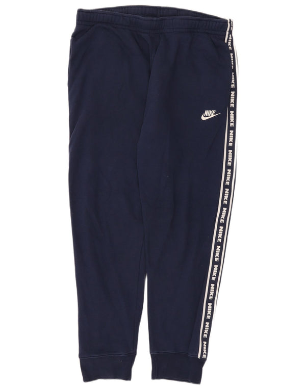 Nike Pantalon de survêtement graphique pour homme en coton bleu marine Taille L