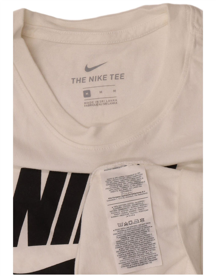 Nike Haut graphique à manches longues pour homme Coupe régulière en coton blanc moyen