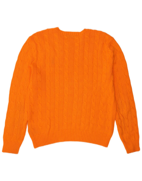 Polo Ralph Lauren Pull à col rond pour homme en coton orange moyen