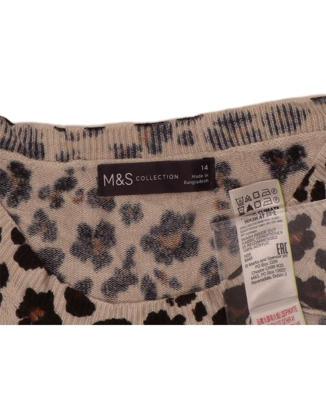 Marks & Spencer Pull à col rond pour femme UK 14 Marron moyen