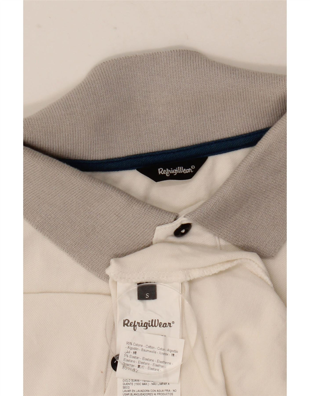 Refrigiwear Polo Homme Petit Blanc Colorblock Coton