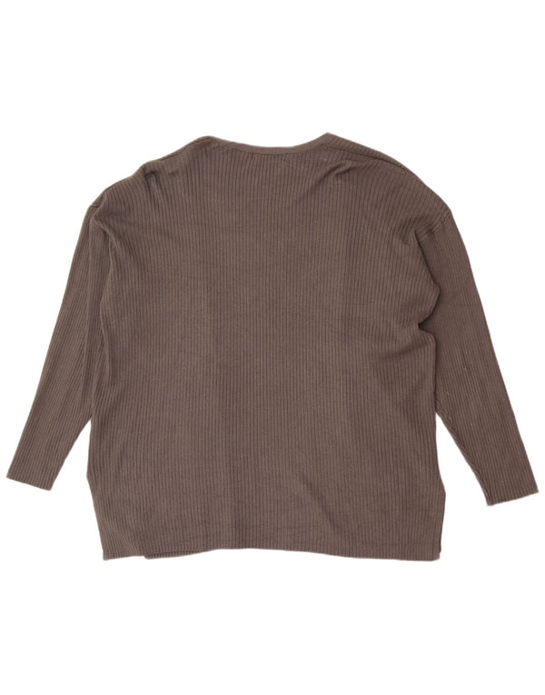 Marks & Spencer Pull cardigan coupe décontractée pour femme UK 14 Large Gris