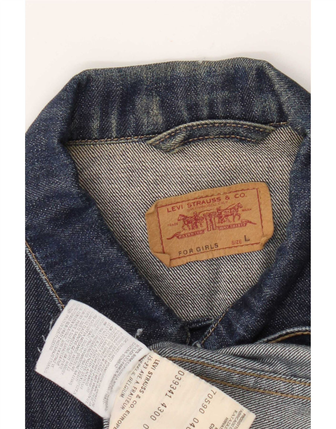 Levi's Veste en Jean Fille 11-12 Ans Large Bleu Marine Coton