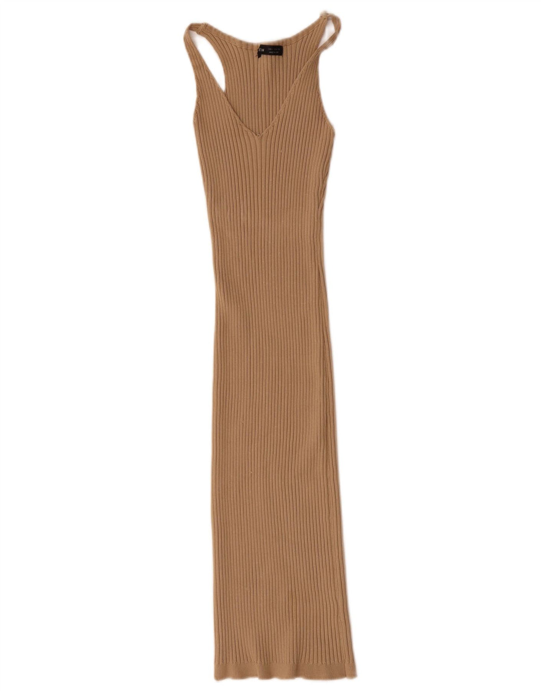 Shein Robe moulante sans manches pour femme UK 8 Petit Polyester Beige