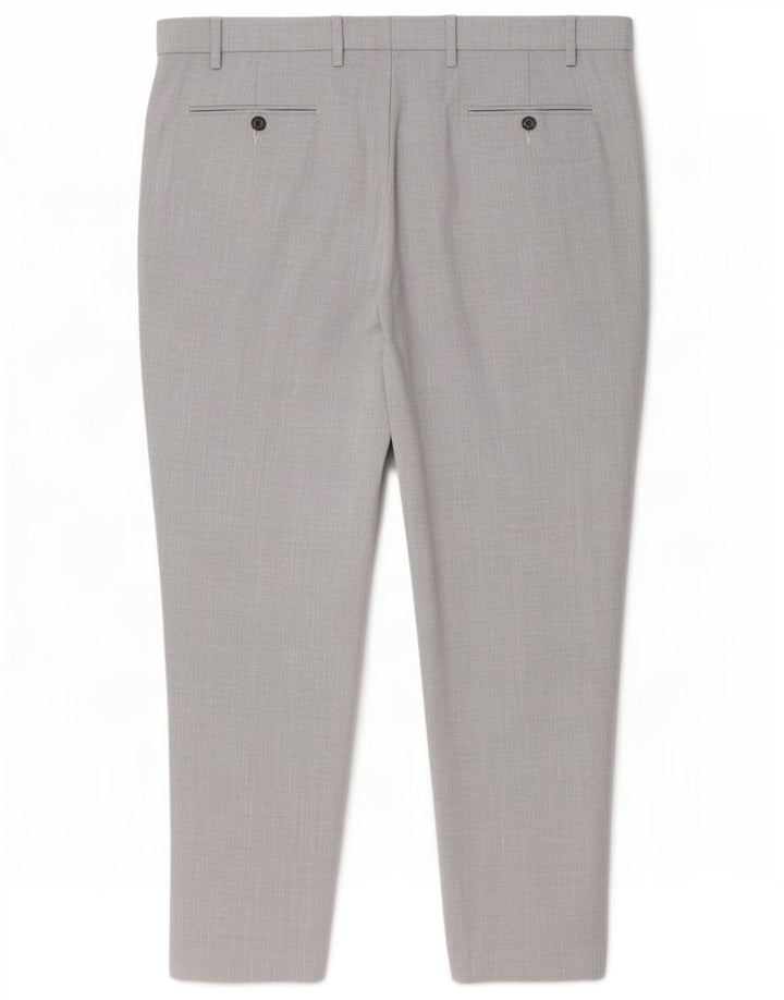 Marks & Spencer Pantalon de Costume Slim Homme W44 L31 Gris Polyester